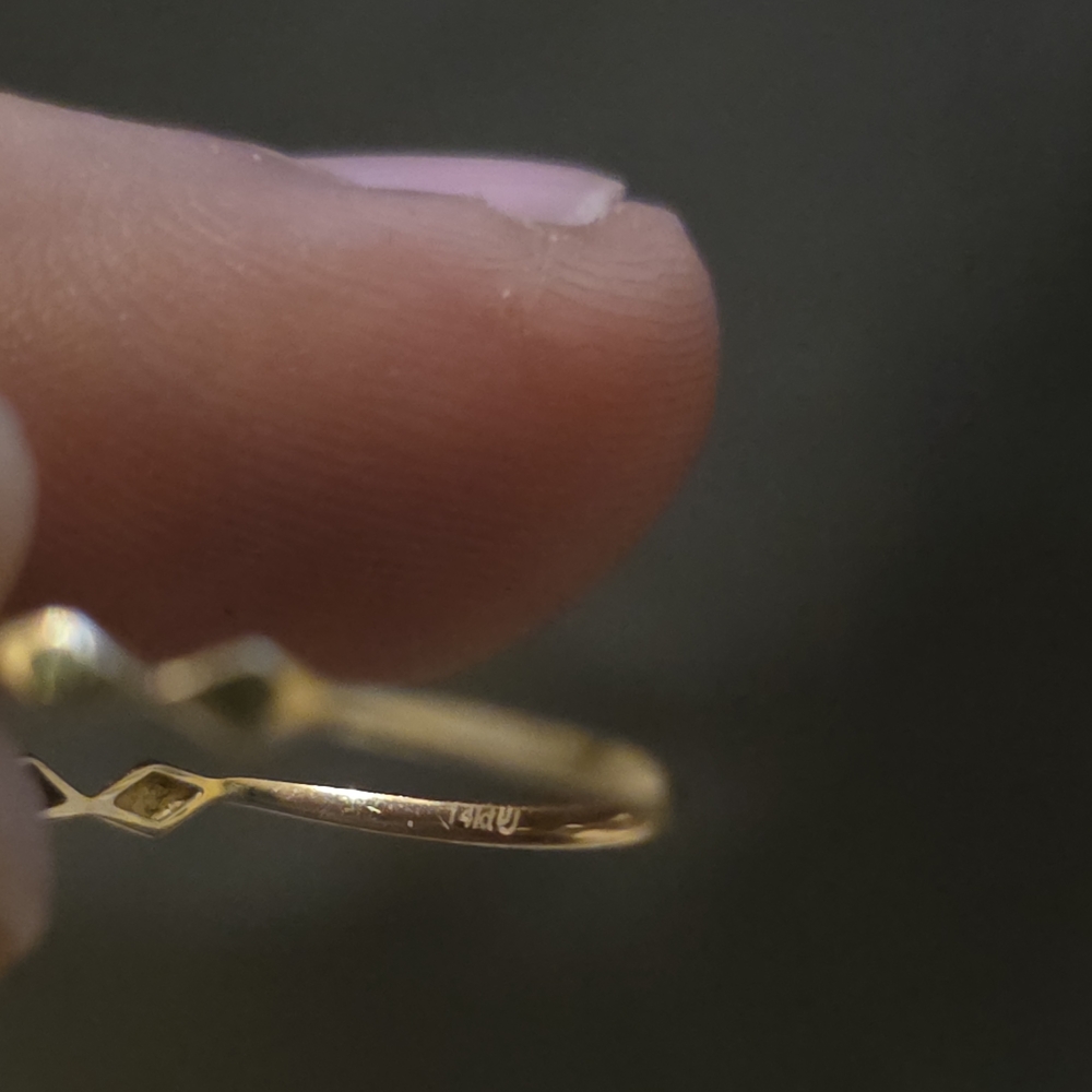 14K Gold Faceted Dainty Ring - Picture 7 of 9